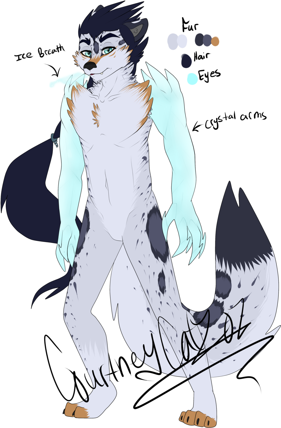 Wolf-snow Leopard Hybrid Custom Adopt By Courtneycat101 - Illustration (1024x1502)