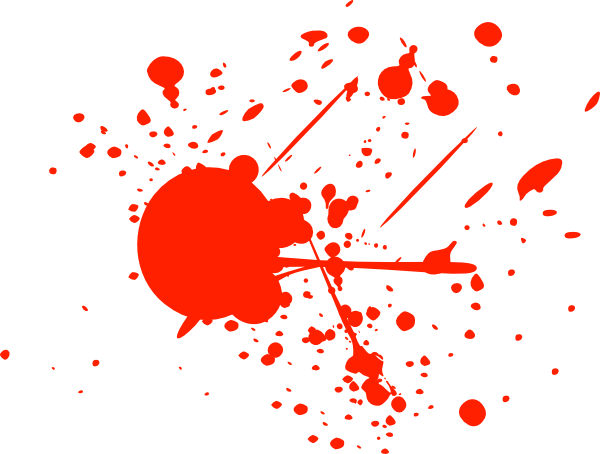Bright Red Splatter Clip Art At Clker - Blood Splatter Vector Png (600x454)