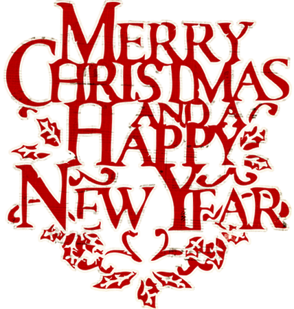 Merry Christmas And Happy New Year Clip Art Free - Merry Christmas And Happy New Year Words (428x449)