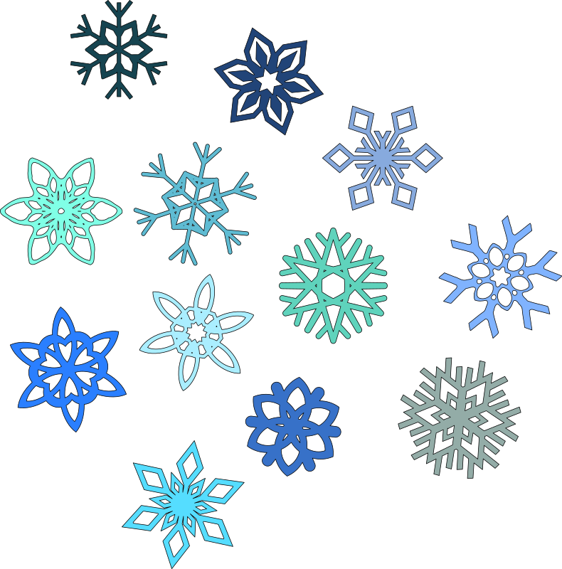 Pin Snowflake Clipart Free - Cartoon Snowflakes (790x800)