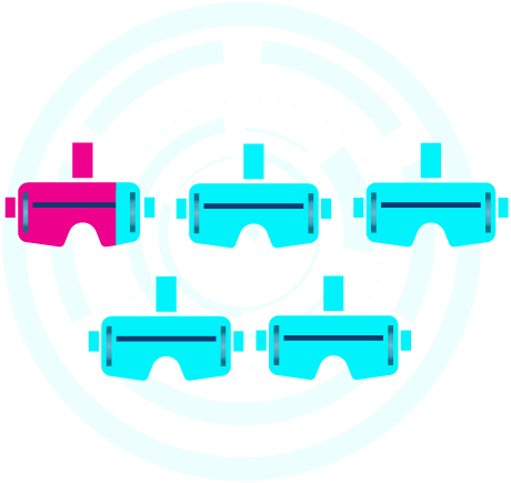 Illustration Of Vr Headsets That Uses Color To Indicate - Circle (460x435)