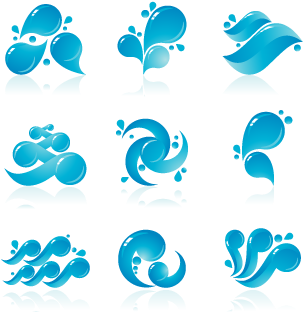 Pattern Of Cartoon Spray Logo Template - Cartoon Water Droplets (400x400)