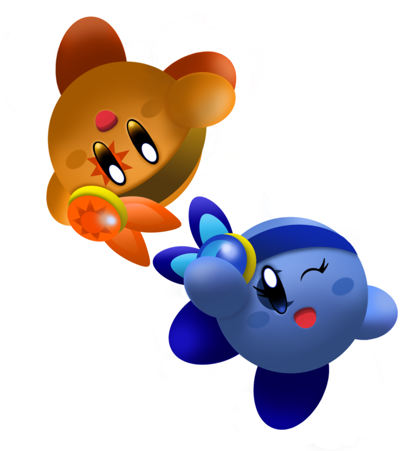 Brite And Luna By Water-kirby - Kirby (863x925)