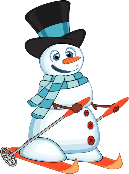 Snowman Skiing Clip Art - Snowman Skiing Clip Art (541x600)