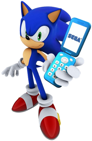 Sonic The Hedgehog On The Phone (344x500)