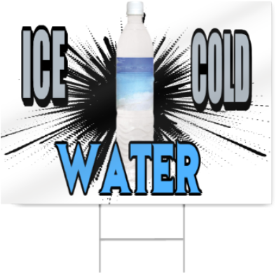 Ice Cold Water Sign - Water Bottle (450x450)
