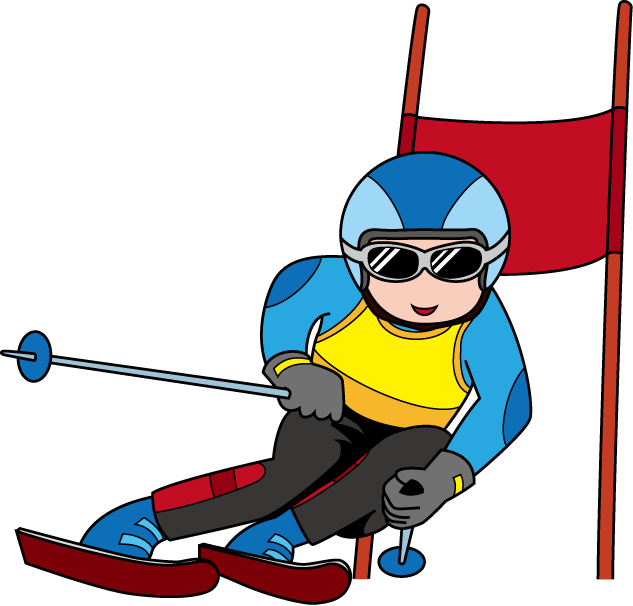 スキースノーボード14 - - Ski Slalom Clipart (633x606)