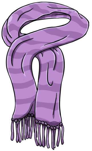 Purple Striped Scarf By Wyngrew - Illustration (345x552)