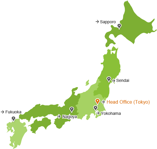 Location Of Main And Branch Offices - Japan Map (630x510)
