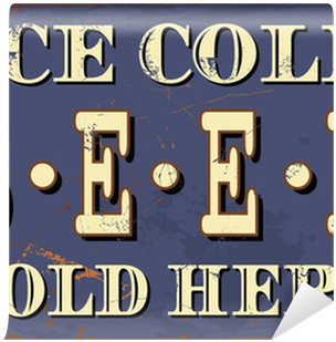 Vintage Style Tin Sign "ice Cold Beer" - Erlood Ice Cold Beer Sold Here Signs Tin Sign Retro (400x400)