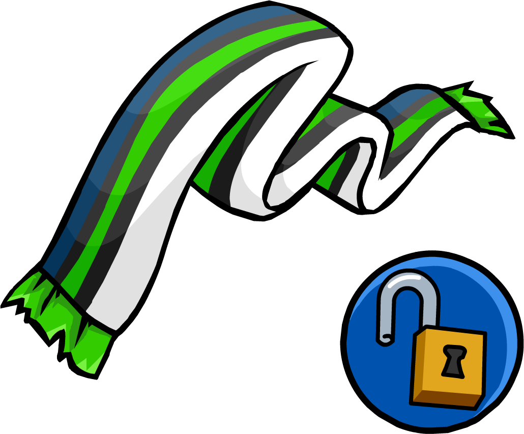 Green And Blue Scarf - Club Penguin Scarfs (1030x853)