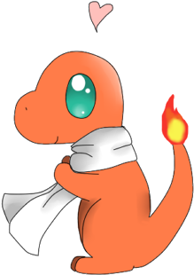 Charmander Loves His Scarf By Mizdreavus - Charmander (308x400)