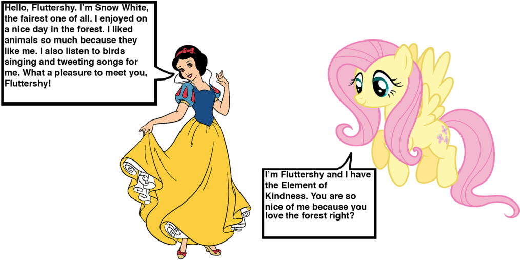 Fluttershy Meets Princess Snow White By Darthranner83 - Fluttershy (1024x528)