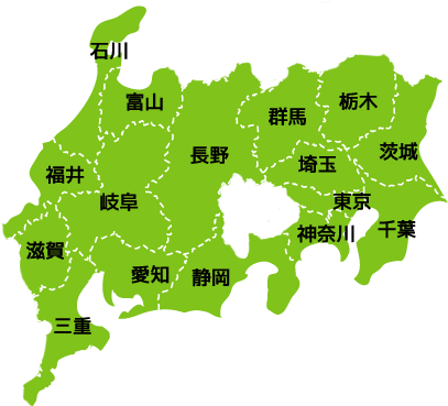 岐阜県内18ヶ所のネットワーク 日本の地図 - Map (453x382)