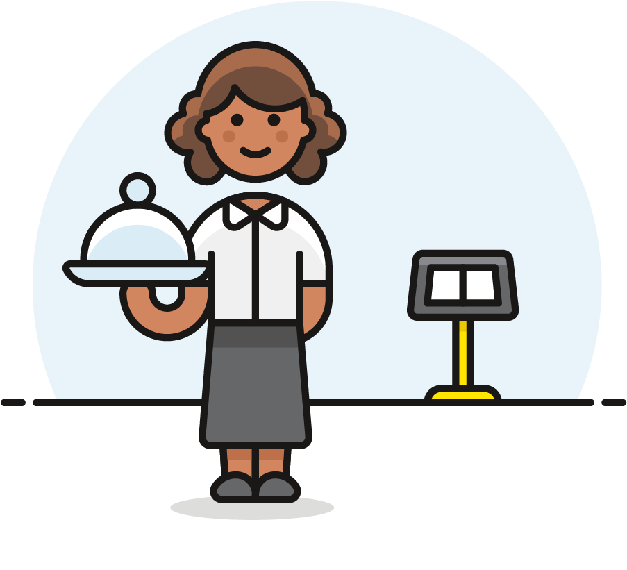 25 Waitress African American - Cartoon (1025x1148)