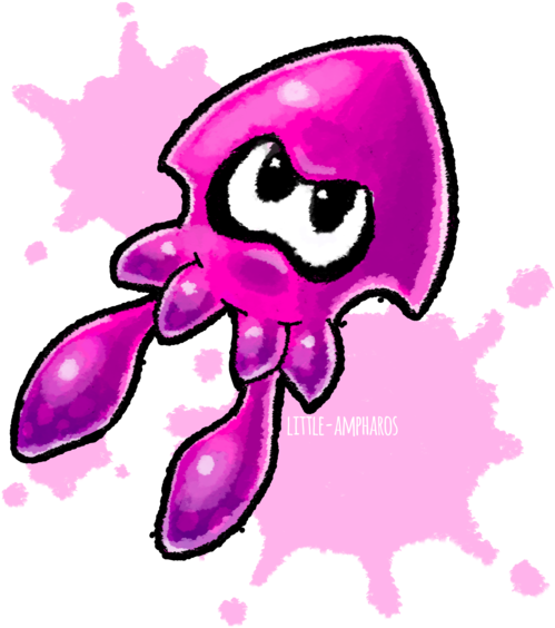 Splatoon Squid By Little-ampharos - Splatoon (600x608)