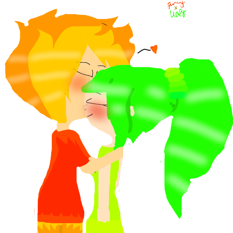 Fireyxleafy Fanart By Faithy The Squid - Firey X Leafy Kiss (974x820)