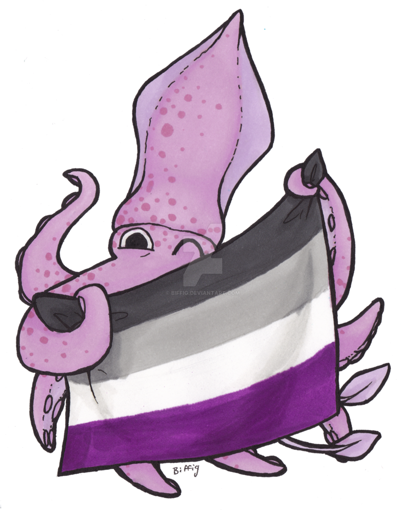 Asexual Pride Squid By Biffig - Asexual Pride Squid By Biffig (794x1006)
