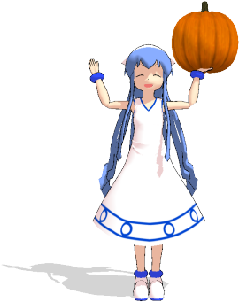 [mmd] Squid Girl With Pumpkin By Marcospower1996 - Cartoon (640x360)