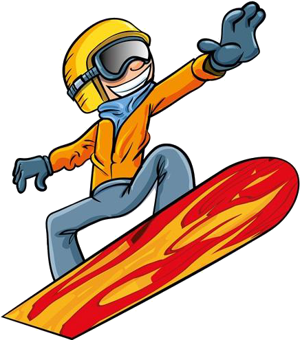 Snowboarding Cartoon Skiing - Snowboard Kreslené (473x600)