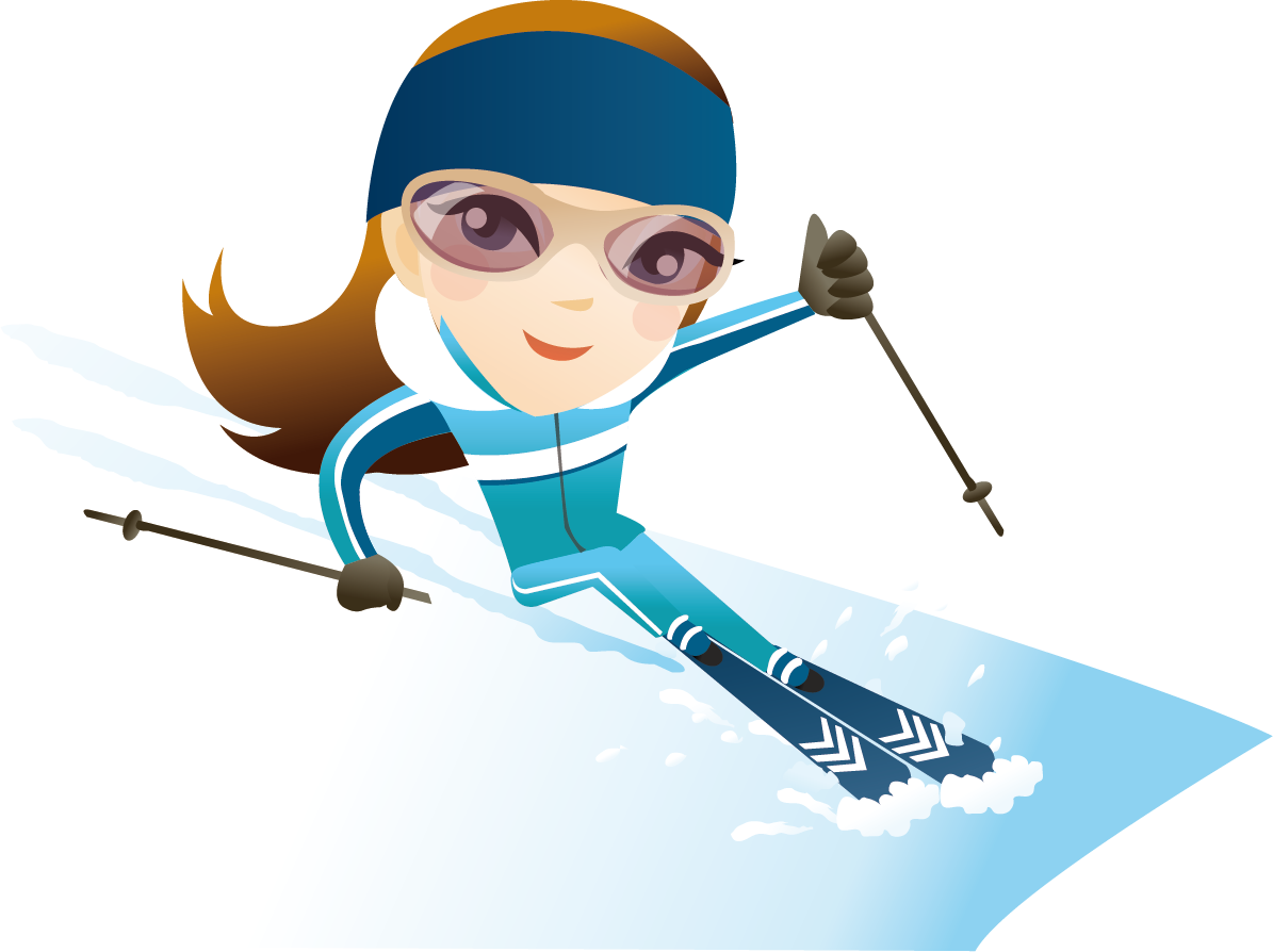 Cartoon Winter - Snow Skiing - Cartoon Winter - Snow Skiing - (1195x894) Pn...