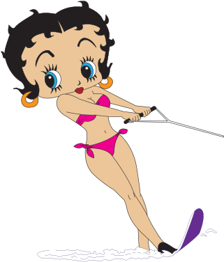 Trying Her Luck At Water Skiing - Water Skiing Betty Boop (320x383)
