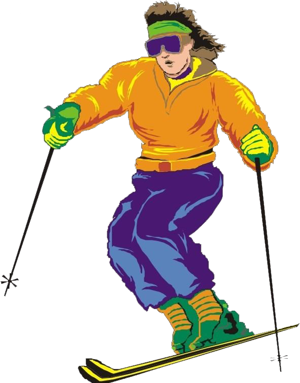 Ski Pole Skiing Drawing - Ski Pole Skiing Drawing (593x793)