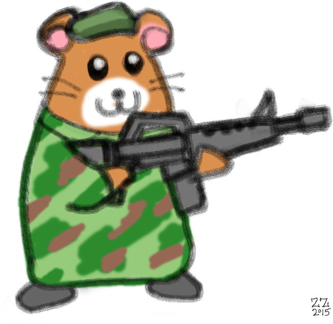 Draw A Hamster With Beret Holding A Gun By Zenzmurfy - Drawing (722x671)
