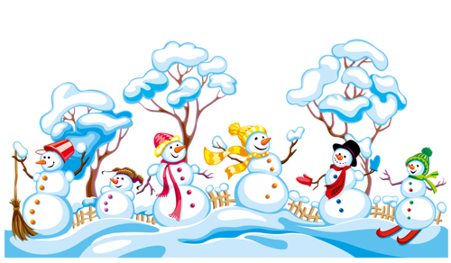 Noel Bonhommes De Neige - Cartoon (500x292)
