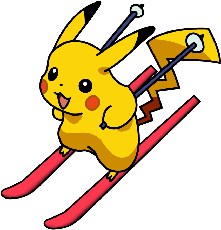Skiing Pikachu By Badbird29 Skiing Pikachu By Badbird29 - Pikachu Ski (1024x1024)
