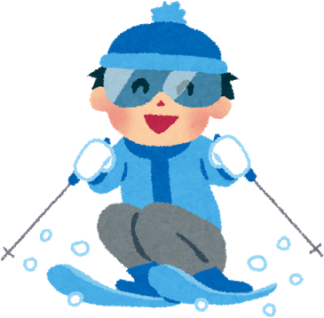 スキー を する イラスト (400x371)