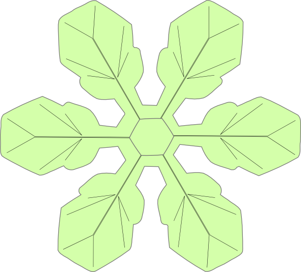 Snow Flake Clipart Clip Artgreen Snowflake Clipart - White (600x543)