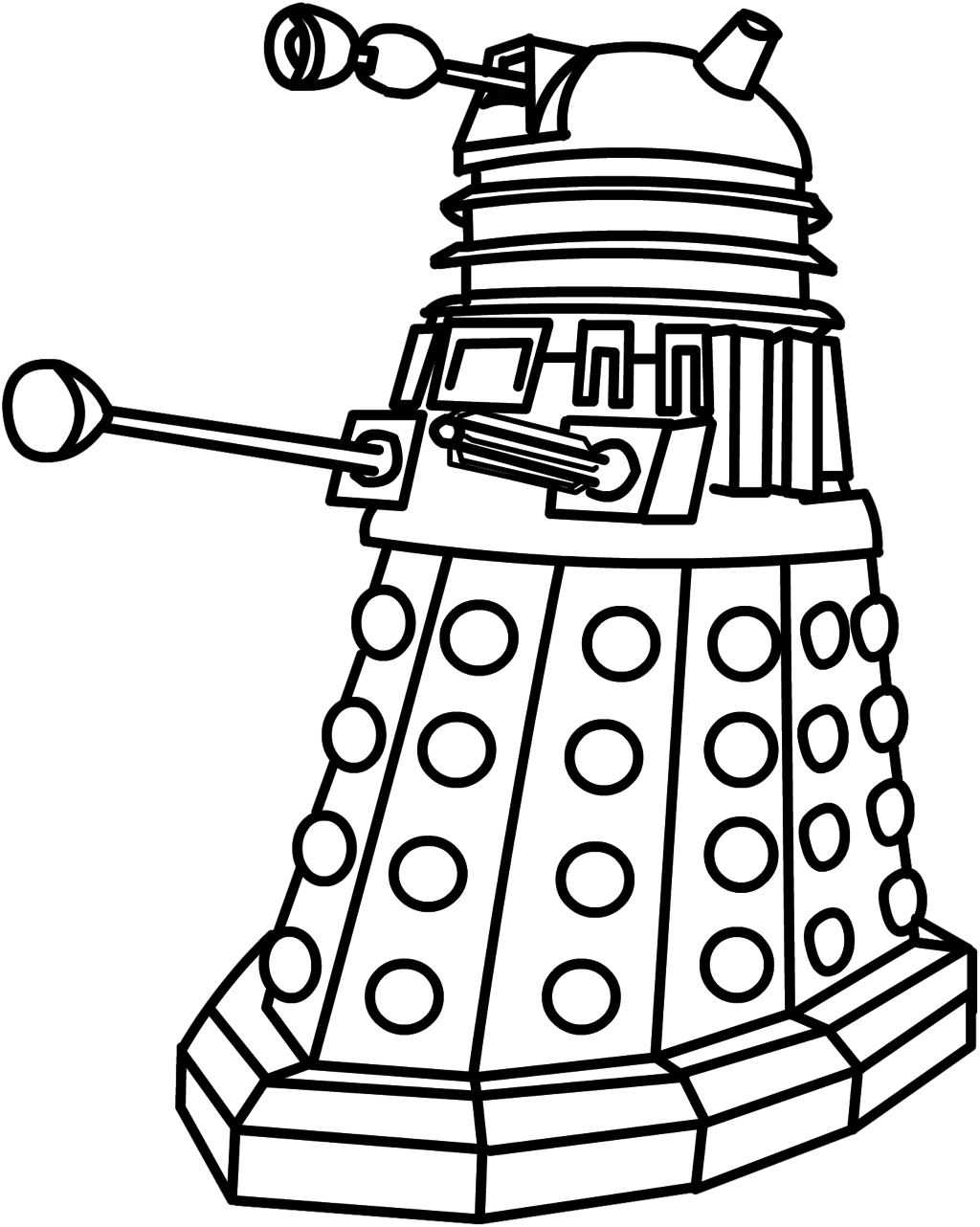 24 Images Of Dalek Doctor Who Snowflake Template - Dalek Black And White (1024x1282)