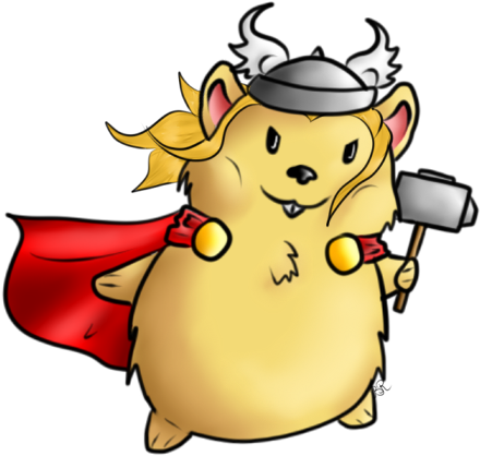 Thor The Hamster God By Bleding-rose - Hamster With A Hammer (700x592)