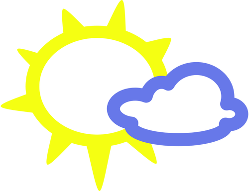 Sunny With Some Clouds Weather Symbol Vector Image - Weather Symbols Clip Art (500x384)