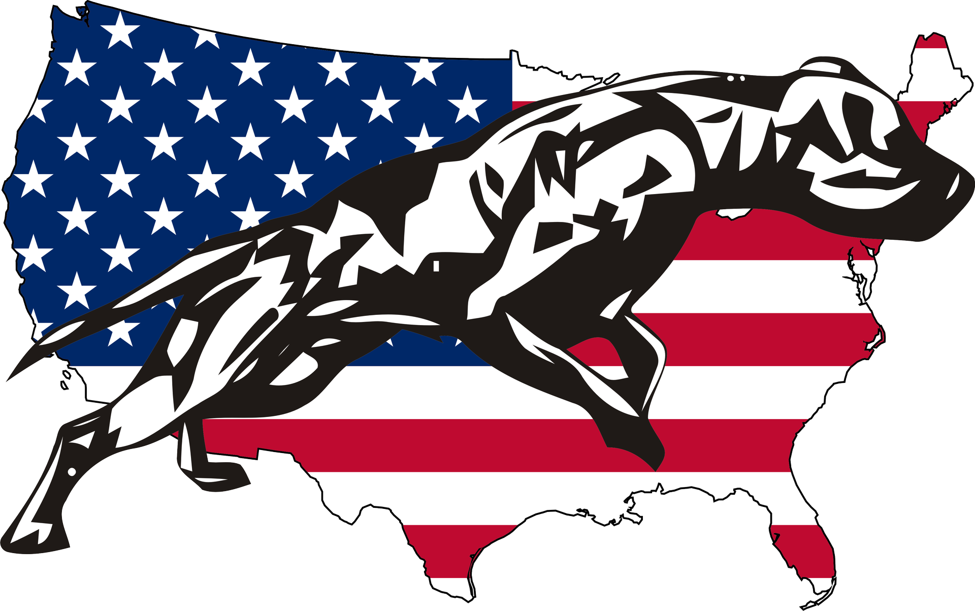 300 Dpi United States Map - Game Dog Apbt Logo (1920x1203)