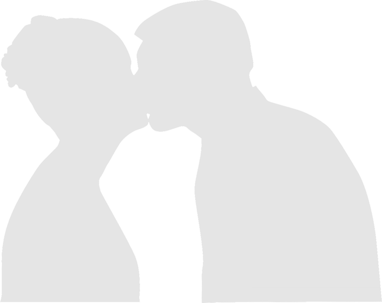 Sex And Down Syndrome - Couple Kissing White Silhouette (1280x1017)