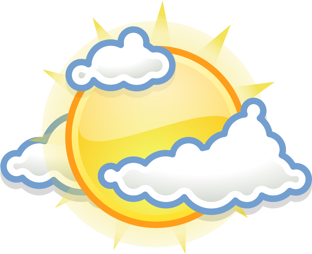 Gnome Weather Few Clouds - Scattered Clouds Weather Symbol (1024x1024)