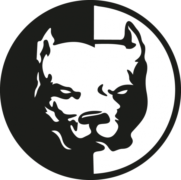 Pitbull Logo - Black And White Pitbull (600x598)