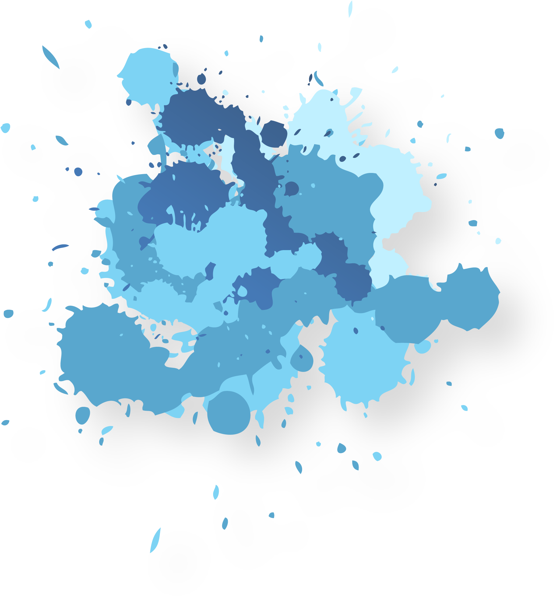 Ink Wash Painting Adobe Illustrator - Blue Paint Splatter Png (2001x2167)