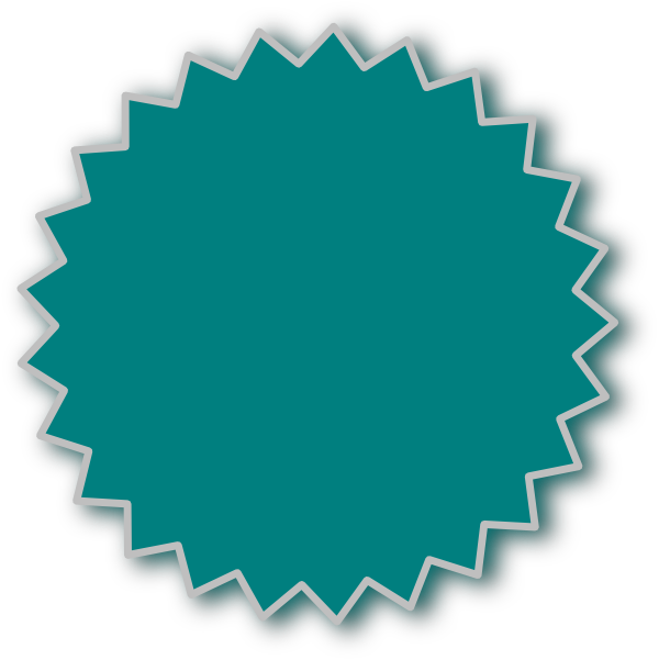 Clipart Picture Of An Orange Star Burst With A Turquoise - Price Tag (600x601)