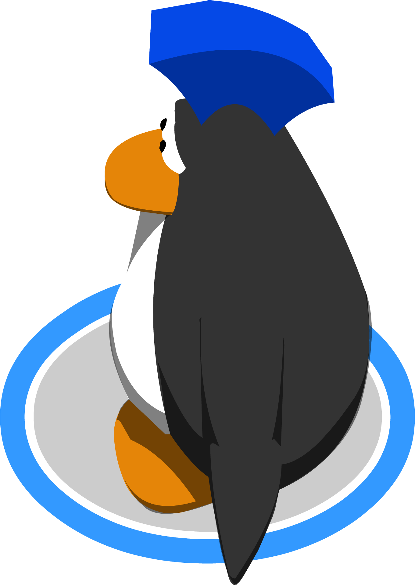 Penguin Clipart Side View - Club Penguin From The Side (1361x1919)