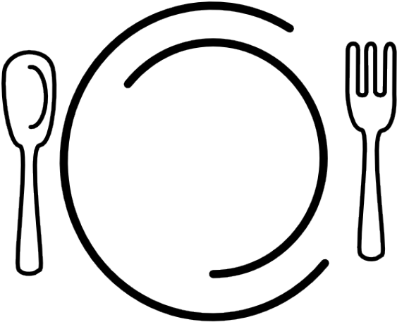 Cutlery Clipart Dinner - Food And Drink Clipart Black And White (640x480)