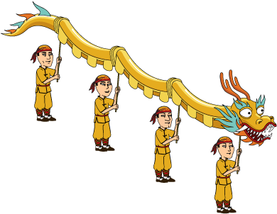 Fg Decoration Goldendragon - Cartoon (460x460)