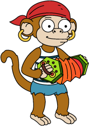 Decoration Monkeypirate Accordion - Cartoon (460x460)