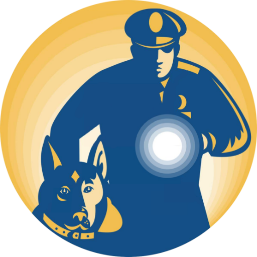 Security Guard Policeman Police Dog Shower Curtain (512x512)