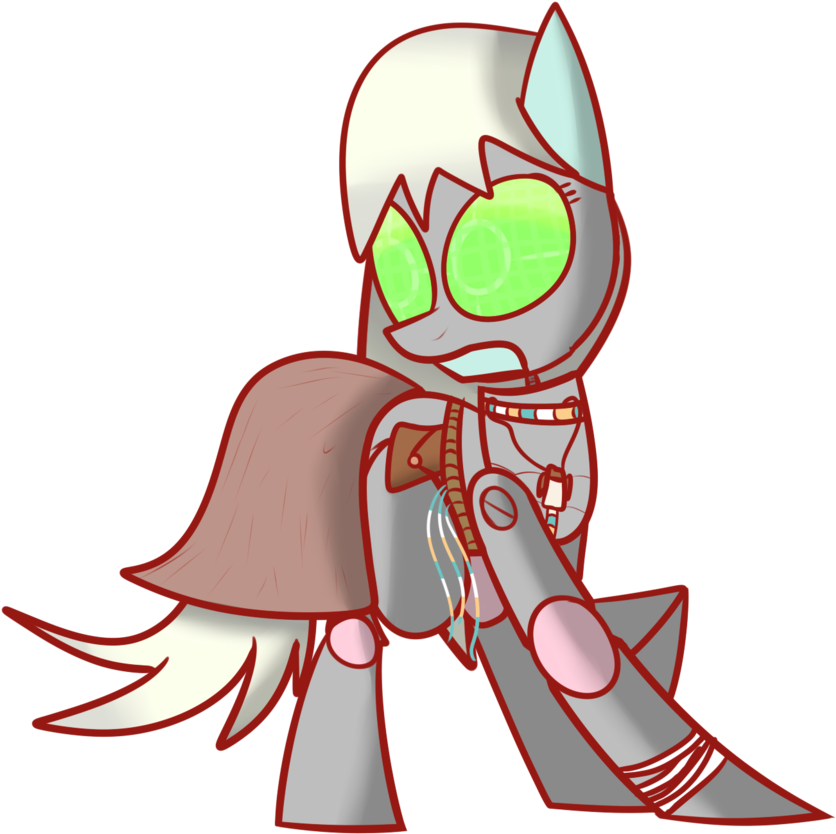 [request] Dahlia The Robot Pony By Mr-degration - Illustration (861x928)