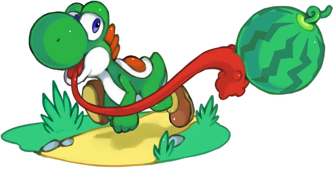 Yoshi Eating Watermelon (1202x664)