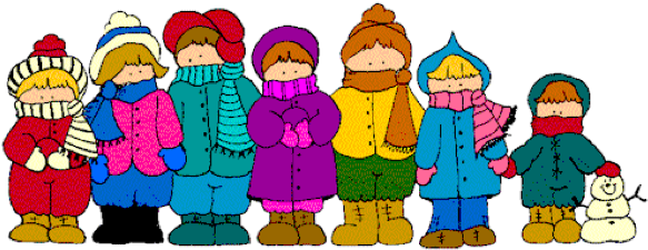 Gymnasium For Our Kindergarten Winter Concert - Hats Gloves Coats (587x277)
