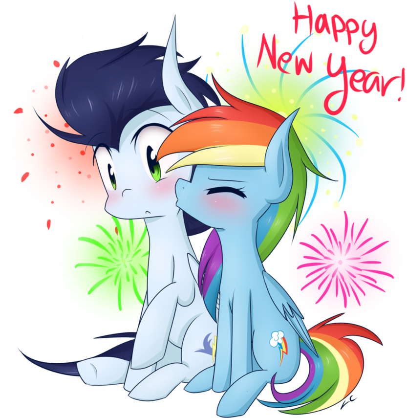 New Year Clipart 2k16 - Happy New Year Kiss (894x894)